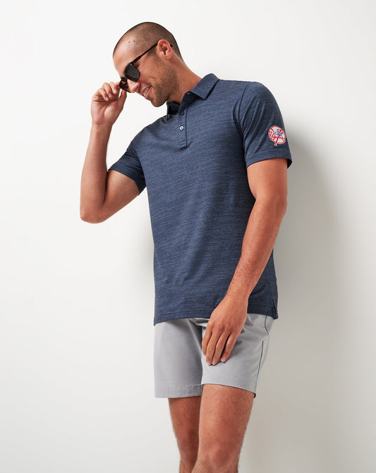 TravisMathew | New York Yankees The Heater Polo - Vintage Indigo/Black