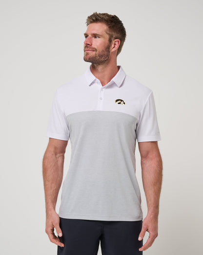 TravisMathew | Iowa Drop Back Polo - White/Heather Grey