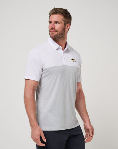 TravisMathew | Iowa Drop Back Polo - White/Heather Grey