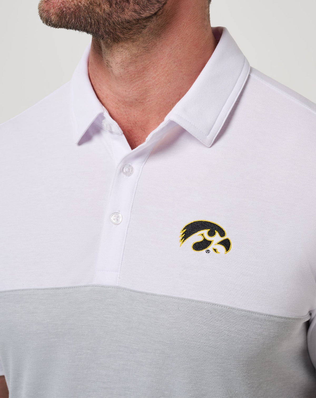 TravisMathew | Iowa Drop Back Polo - White/Heather Grey