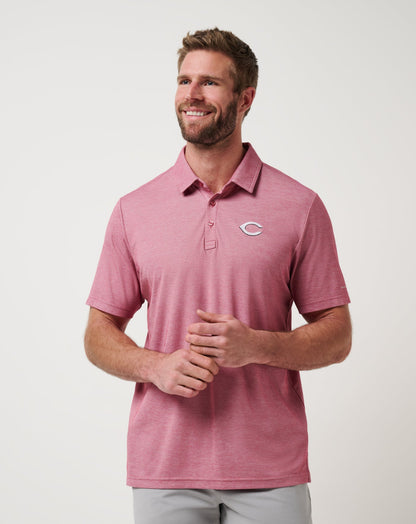 TravisMathew | Cincinnati Reds Playoff Pitch Polo - Heather Red
