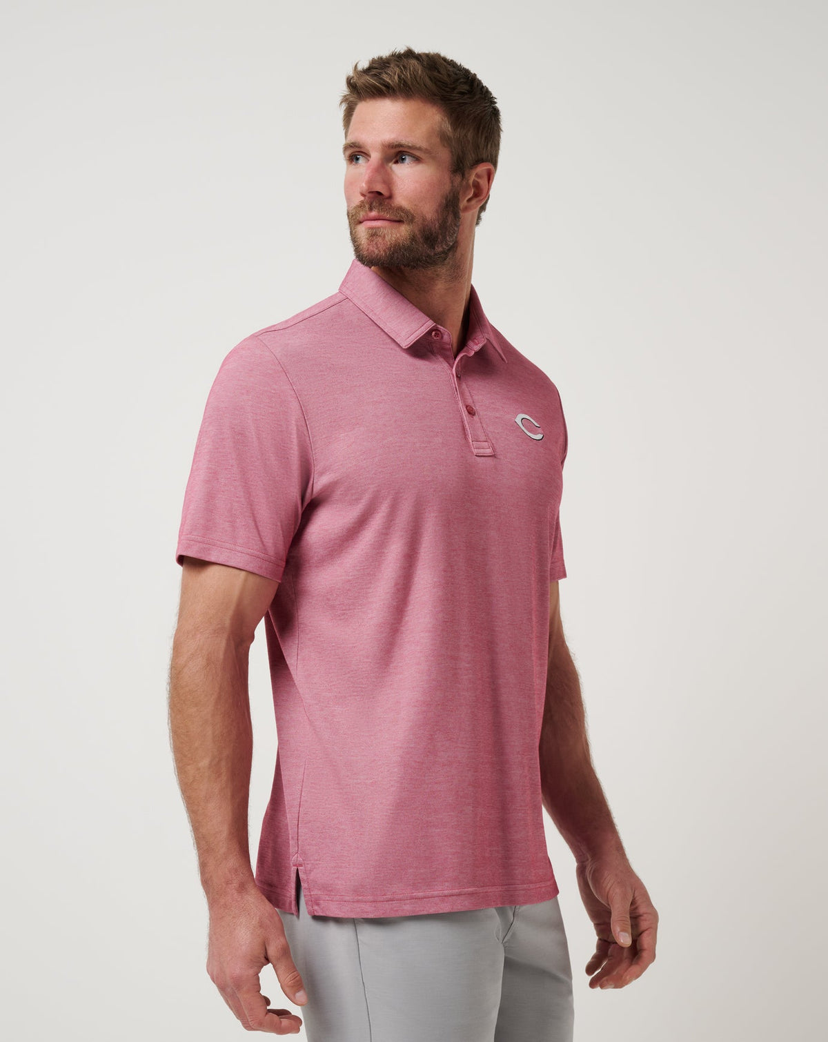TravisMathew | Cincinnati Reds Playoff Pitch Polo - Heather Red