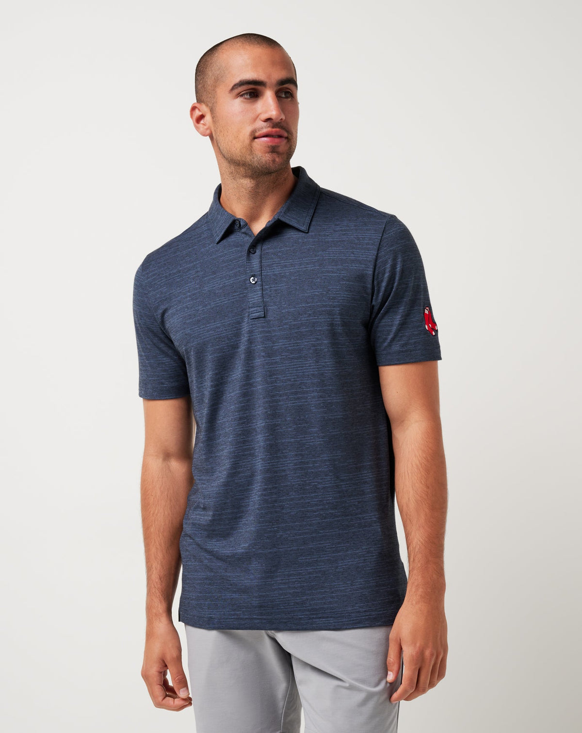 TravisMathew | Boston Red Sox The Heater Polo - Vintage Indigo/Black