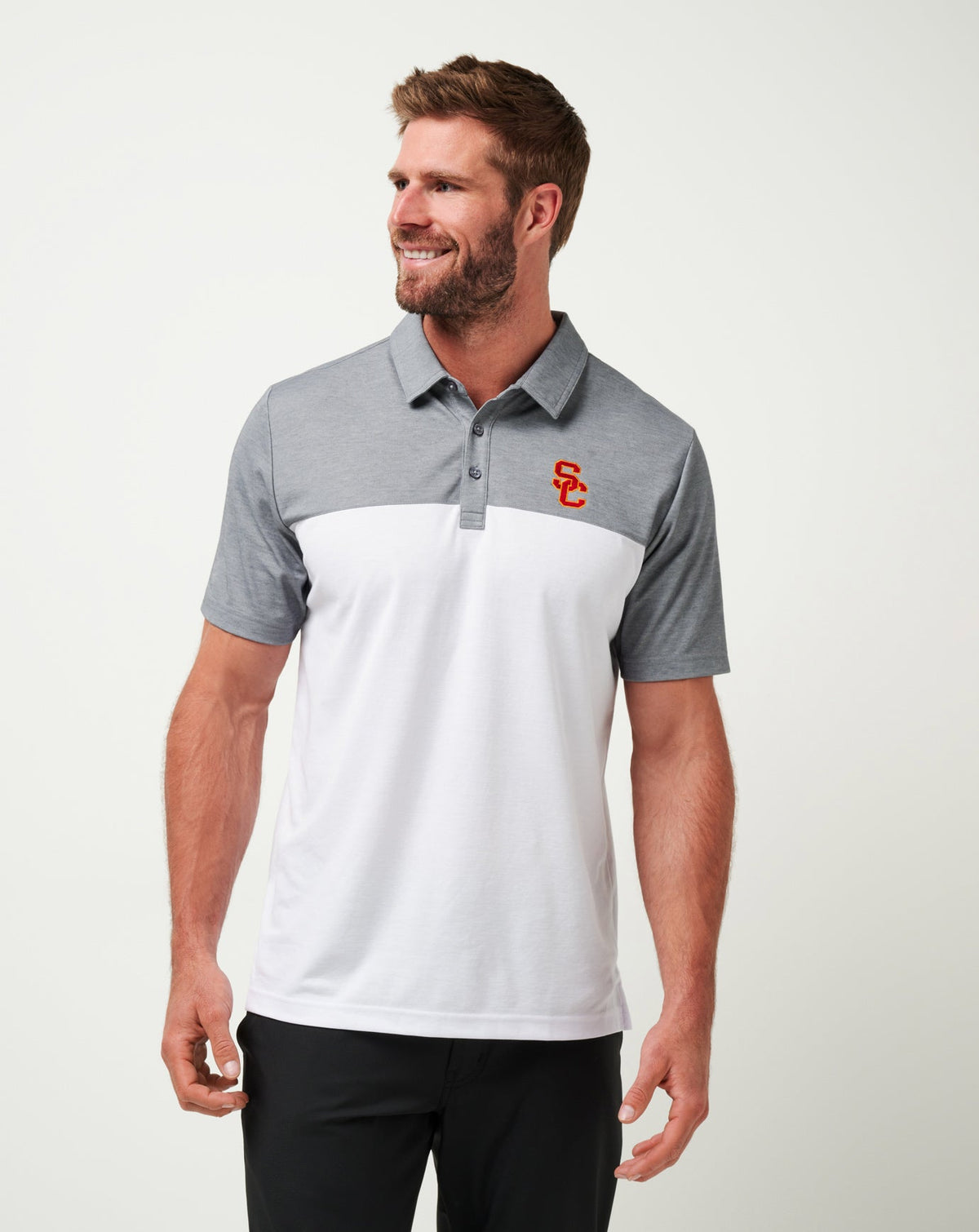 TravisMathew | USC The Rudds 2.0 Polo - Heather Quiet Shade/White