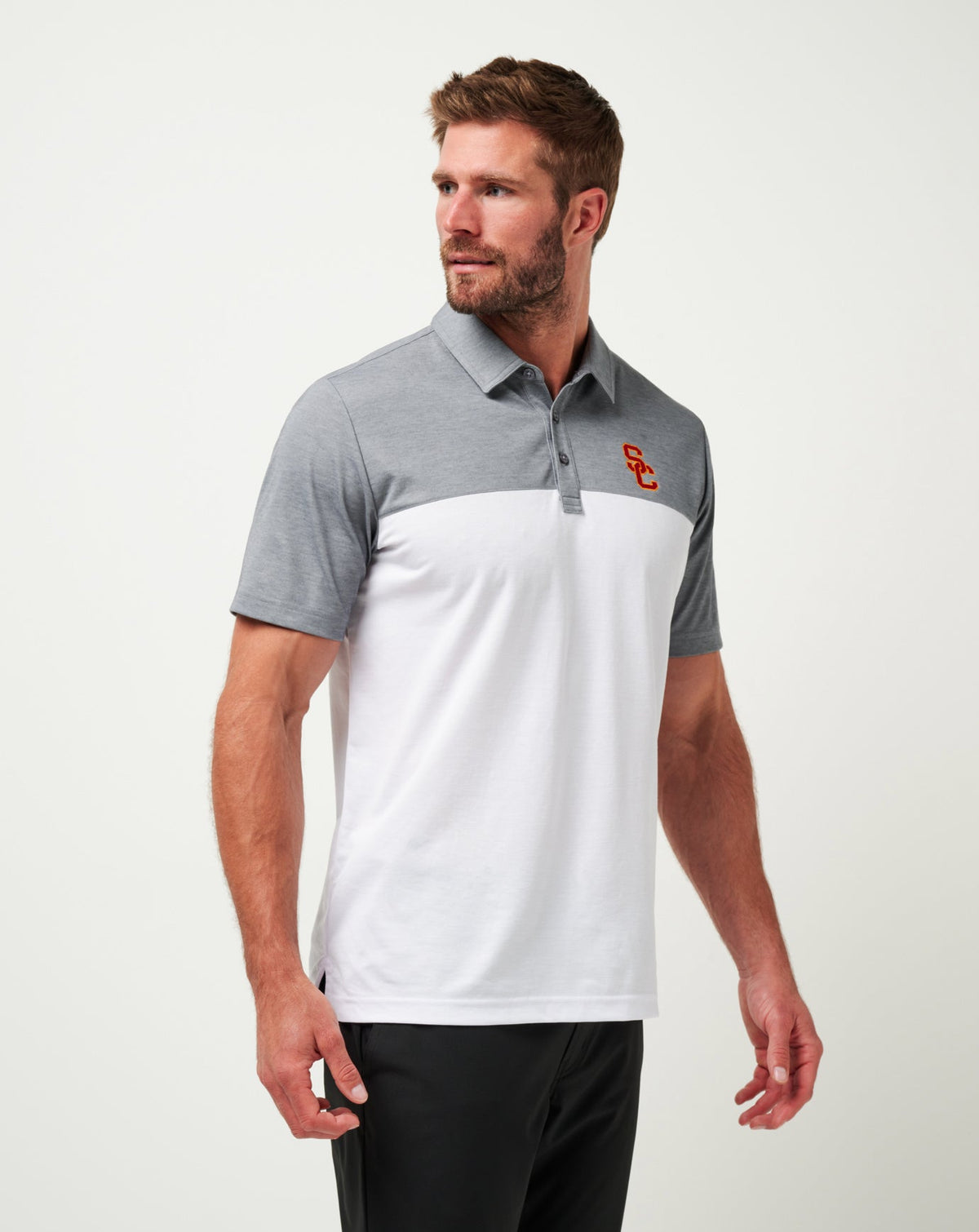 TravisMathew | USC The Rudds 2.0 Polo - Heather Quiet Shade/White
