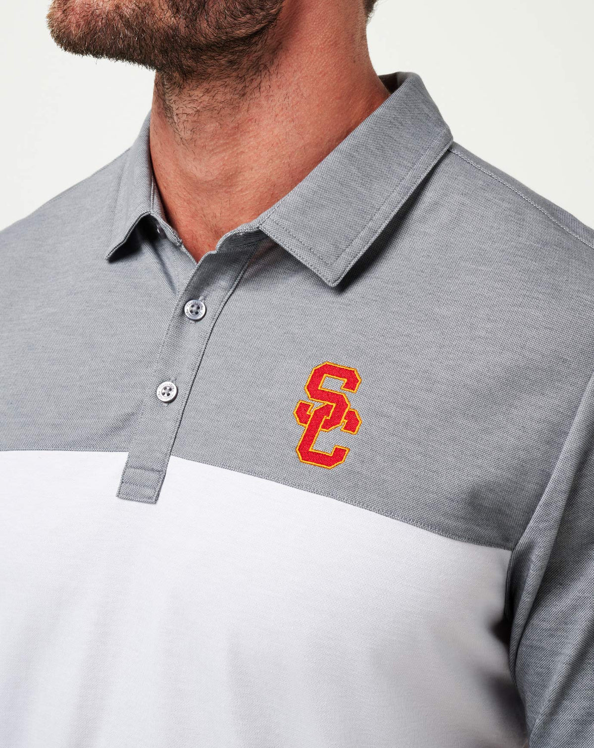 TravisMathew | USC The Rudds 2.0 Polo - Heather Quiet Shade/White