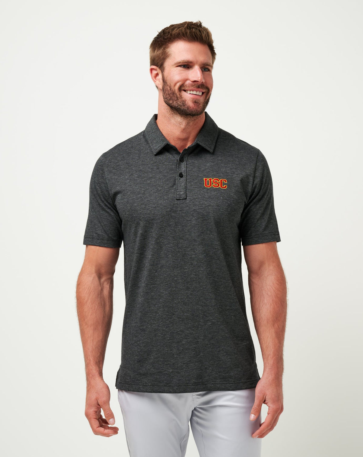 TravisMathew | USC The Zinna Polo - Heather Black