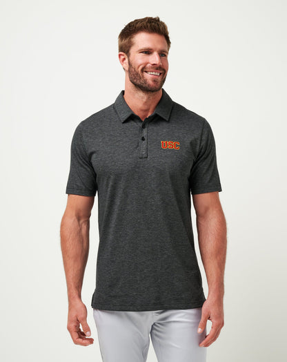TravisMathew | USC The Zinna Polo - Heather Black