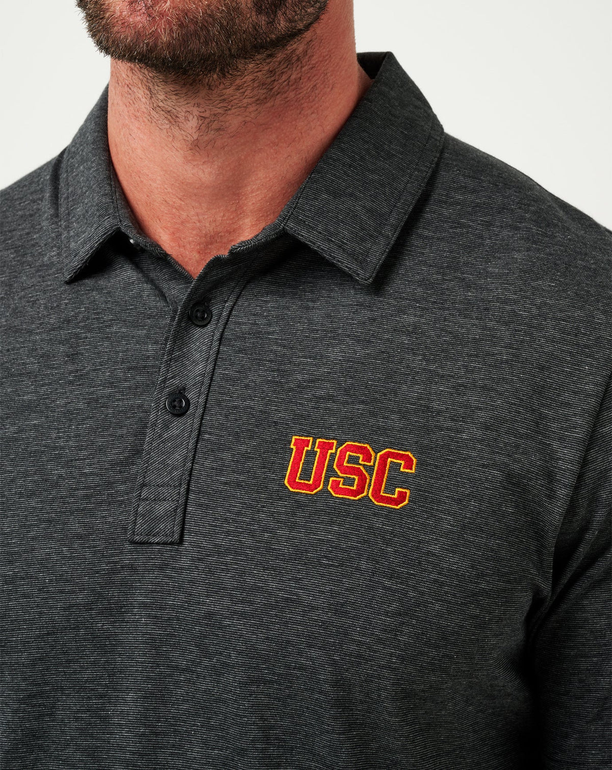 TravisMathew | USC The Zinna Polo - Heather Black