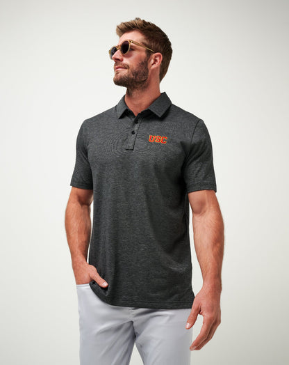 TravisMathew | USC The Zinna Polo - Heather Black