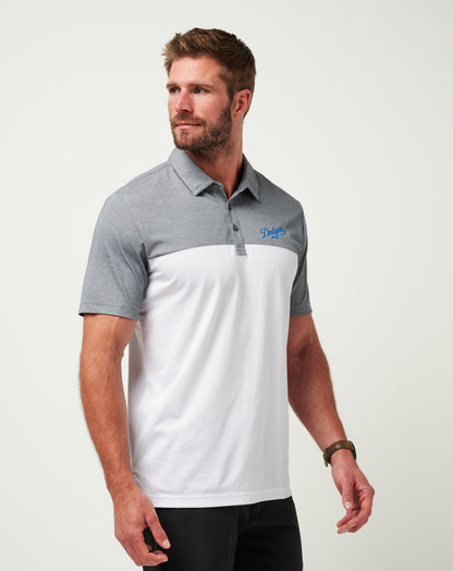 TravisMathew | Los Angeles Dodgers The Rudds 2.0 Polo - Heather Quiet Shade/White