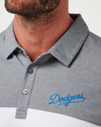 TravisMathew | Los Angeles Dodgers The Rudds 2.0 Polo - Heather Quiet Shade/White