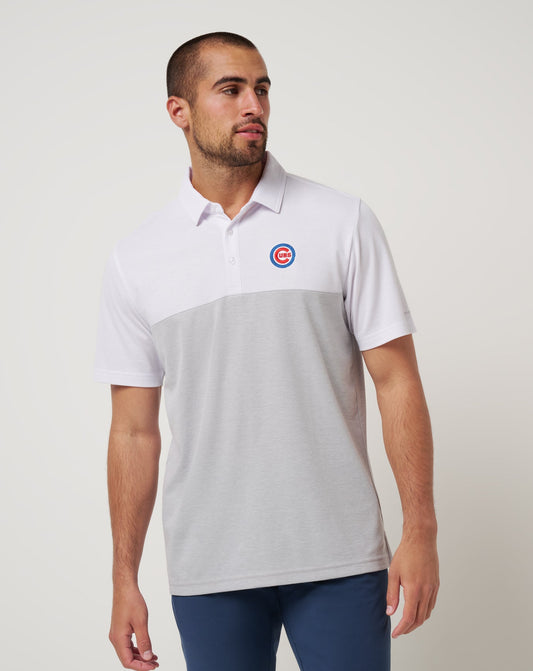 TravisMathew | Chicago Cubs Home Run Leader Polo - White/Heather Grey