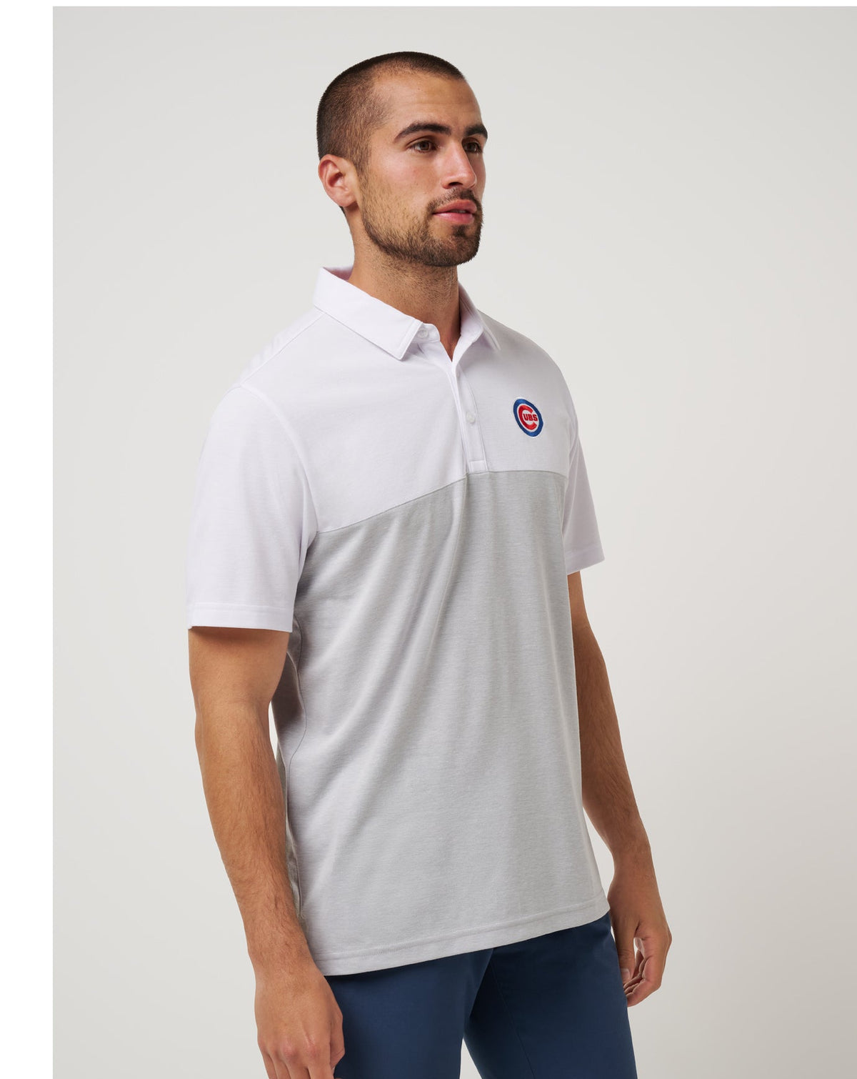 TravisMathew | Chicago Cubs Home Run Leader Polo - White/Heather Grey