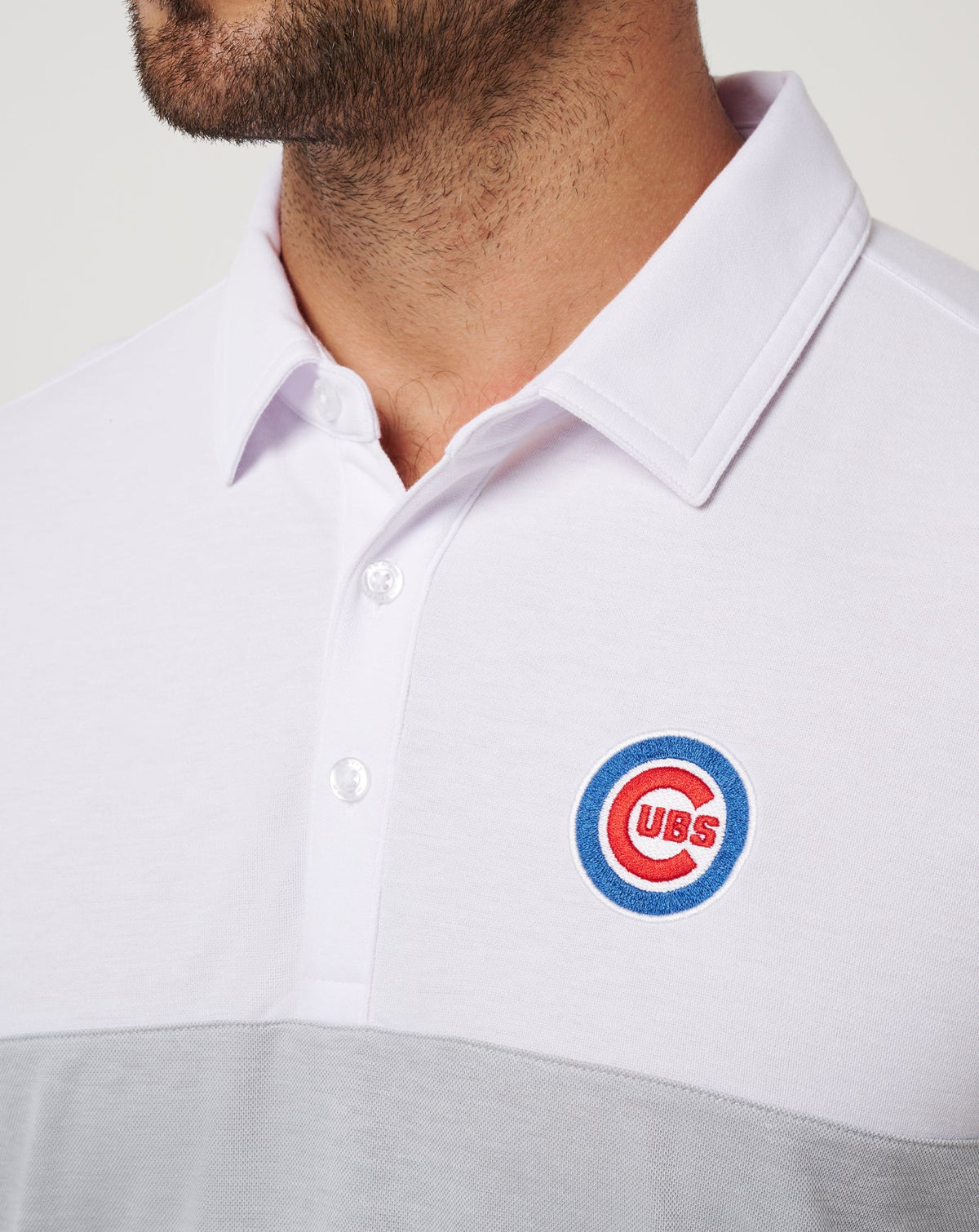 TravisMathew | Chicago Cubs Home Run Leader Polo - White/Heather Grey