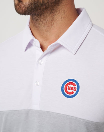 TravisMathew | Chicago Cubs Home Run Leader Polo - White/Heather Grey