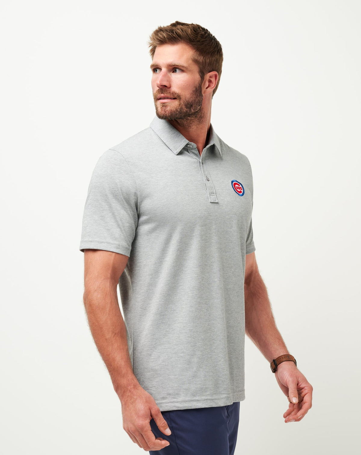 TravisMathew | Chicago Cubs The Zinna Polo - Heather Grey
