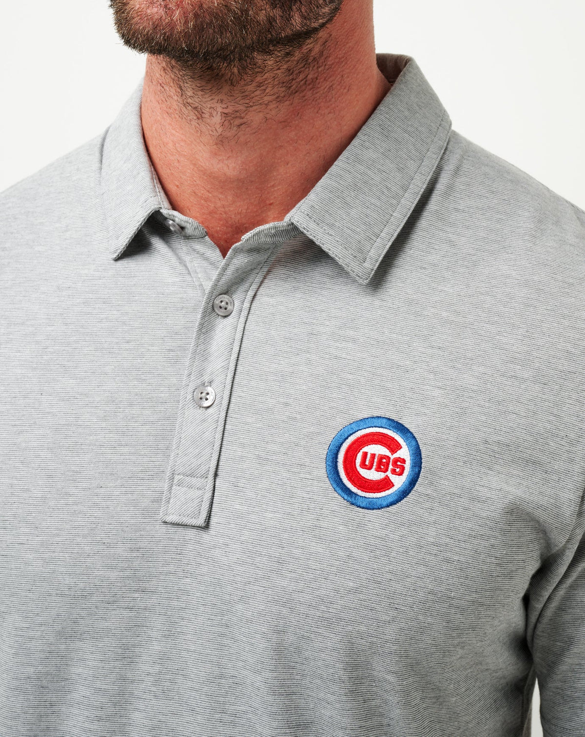 TravisMathew | Chicago Cubs The Zinna Polo - Heather Grey