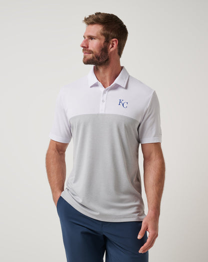 TravisMathew | Kansas City Royals Home Run Leader Polo - White/Heather Grey