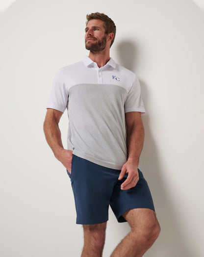 TravisMathew | Kansas City Royals Home Run Leader Polo - White/Heather Grey