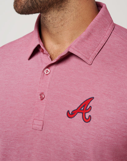 TravisMathew | Atlanta Braves Playoff Pitch Polo - Heather Red