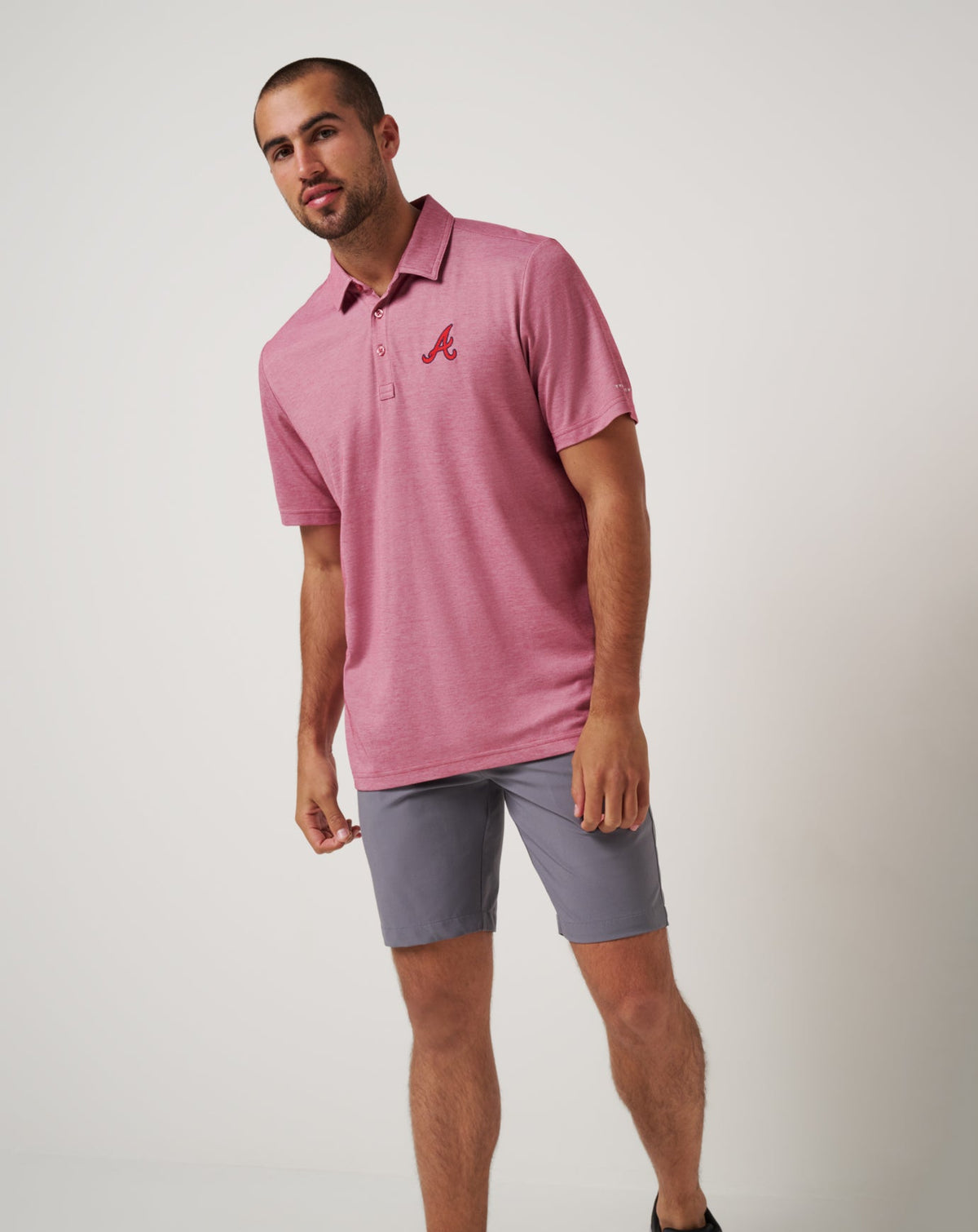 TravisMathew | Atlanta Braves Playoff Pitch Polo - Heather Red
