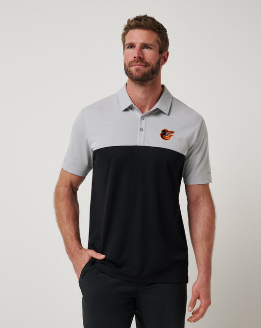 TravisMathew | Baltimore Orioles Home Run Leader Polo - Heather Grey/Black