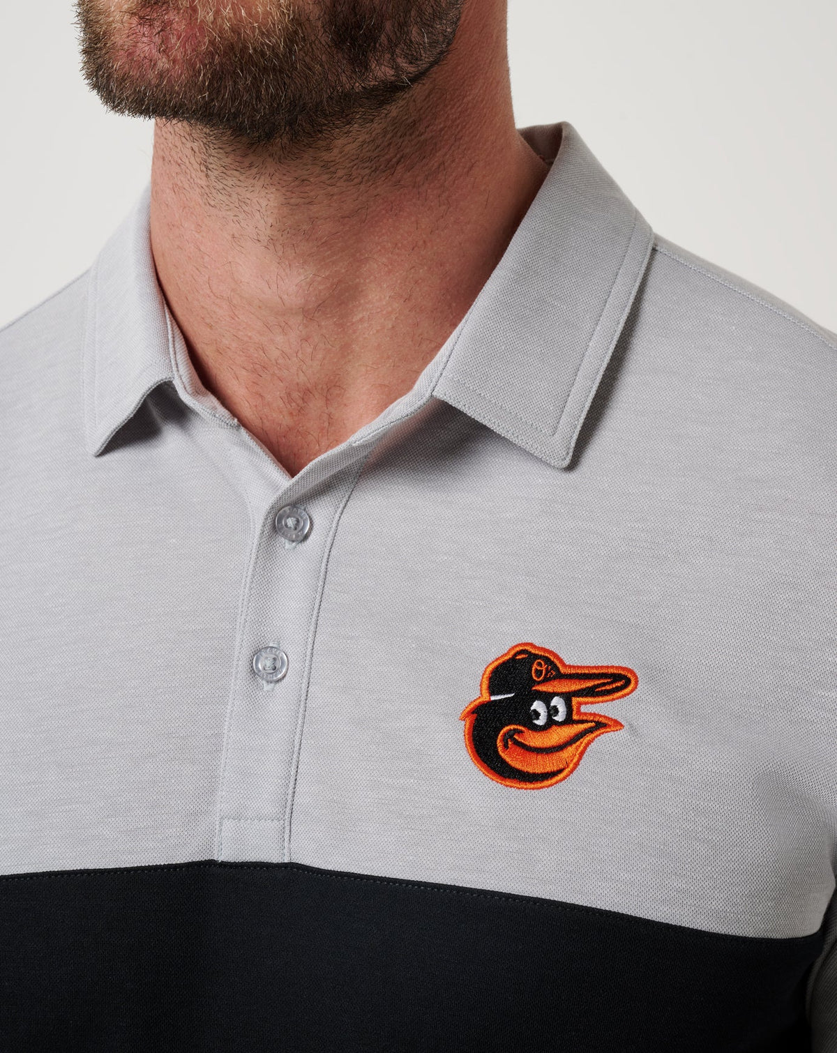 TravisMathew | Baltimore Orioles Home Run Leader Polo - Heather Grey/Black