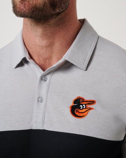 TravisMathew | Baltimore Orioles Home Run Leader Polo - Heather Grey/Black