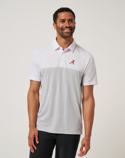 TravisMathew | Alabama Drop Back Polo - White/Heather Grey