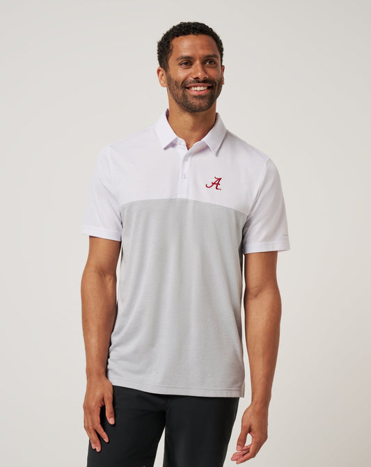 TravisMathew | Alabama Drop Back Polo - White/Heather Grey