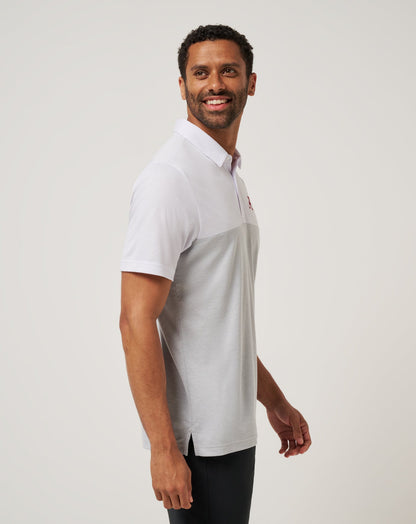 TravisMathew | Alabama Drop Back Polo - White/Heather Grey