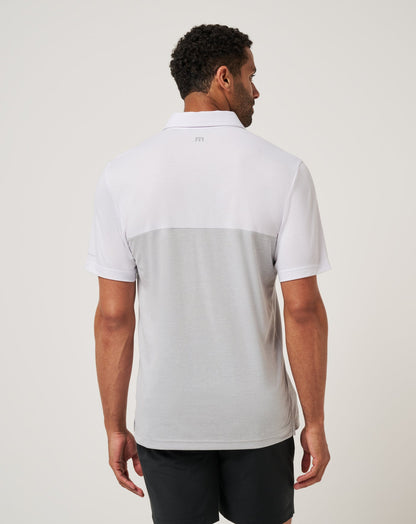 TravisMathew | Alabama Drop Back Polo - White/Heather Grey