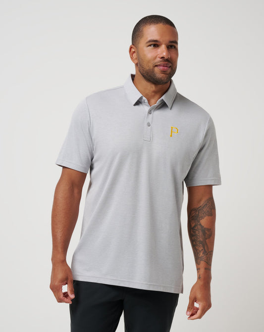 TravisMathew | Pittsburgh Pirates Playoff Pitch Polo - Heather Grey