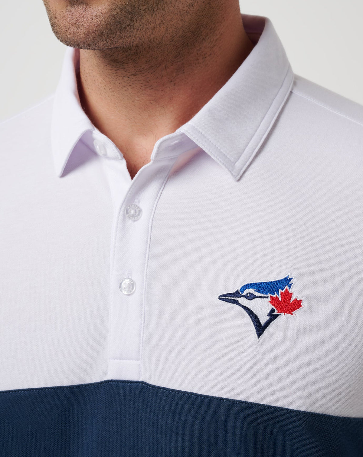 TravisMathew | Toronto Blue Jays Home Run Leader Polo - White/Navy
