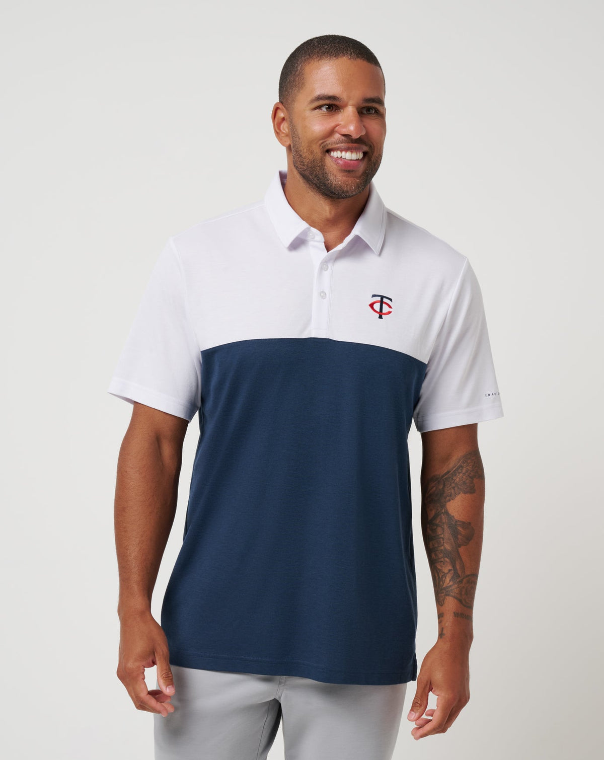 TravisMathew | Minnesota Twins Home Run Leader Polo - White/Navy