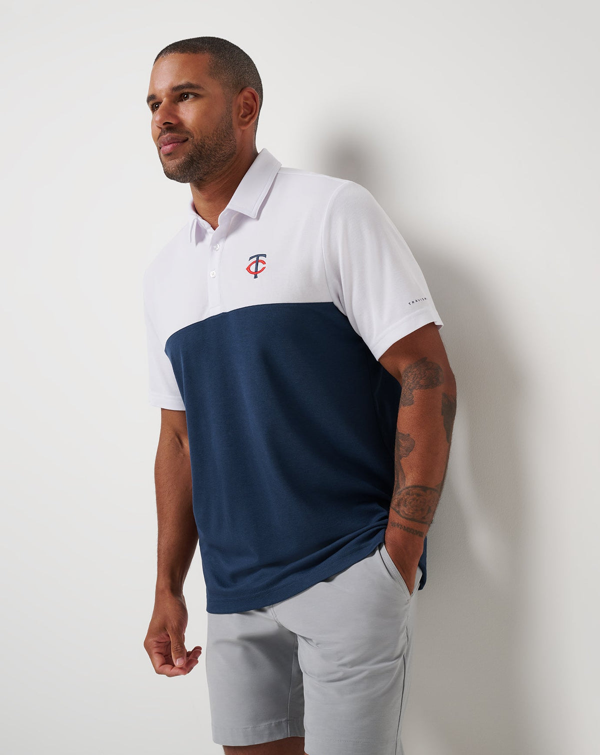 TravisMathew | Minnesota Twins Home Run Leader Polo - White/Navy