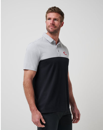 TravisMathew | Cincinnati Reds Home Run Leader Polo - Heather Grey/Black