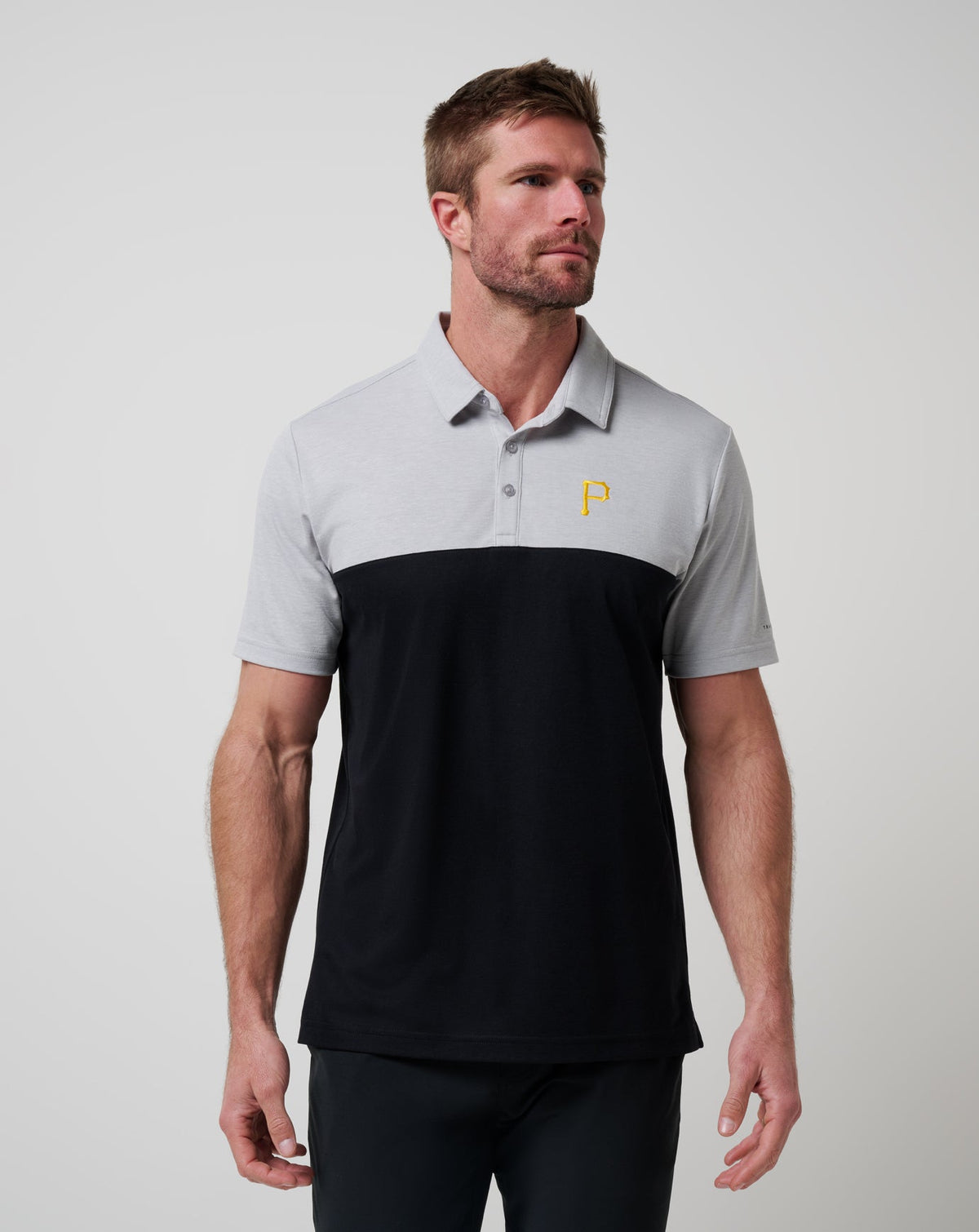 TravisMathew | Pittsburgh Pirates Home Run Leader Polo - Heather Grey/Black