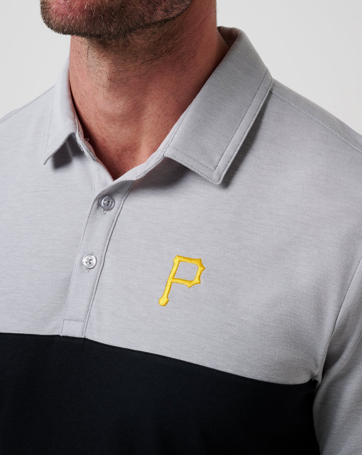 TravisMathew | Pittsburgh Pirates Home Run Leader Polo - Heather Grey/Black