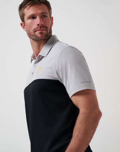 TravisMathew | Pittsburgh Pirates Home Run Leader Polo - Heather Grey/Black