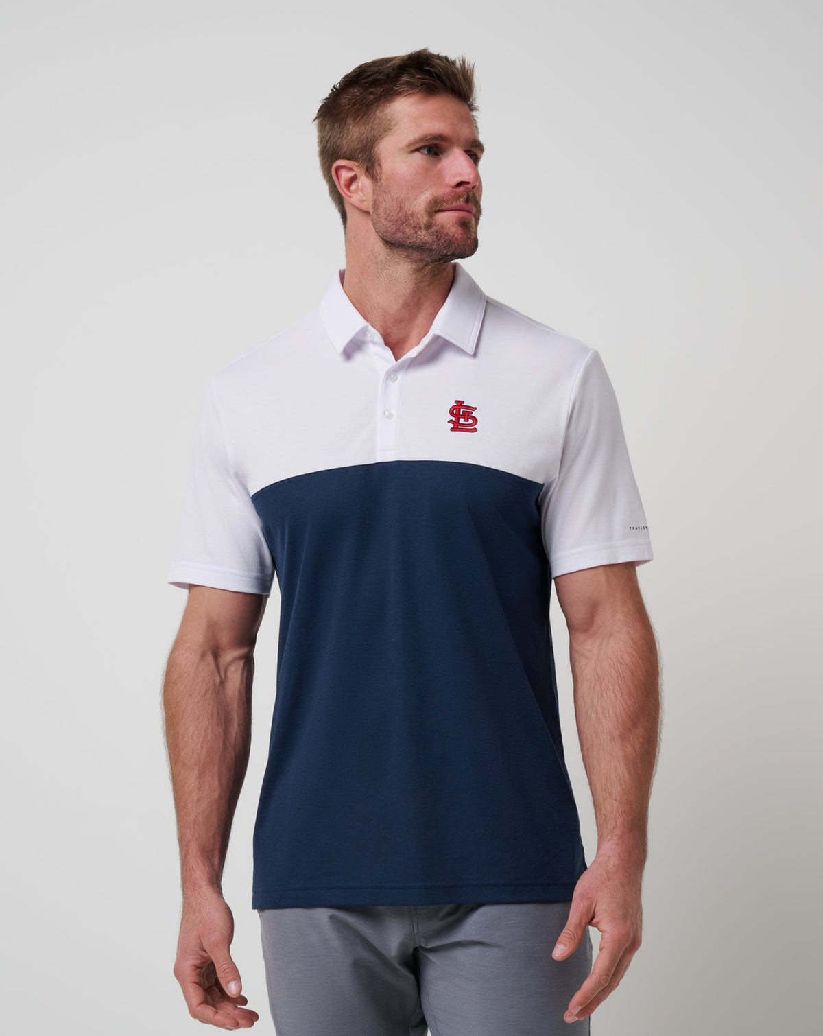 TravisMathew | St Louis Cardinals Home Run Leader Polo - White/Navy