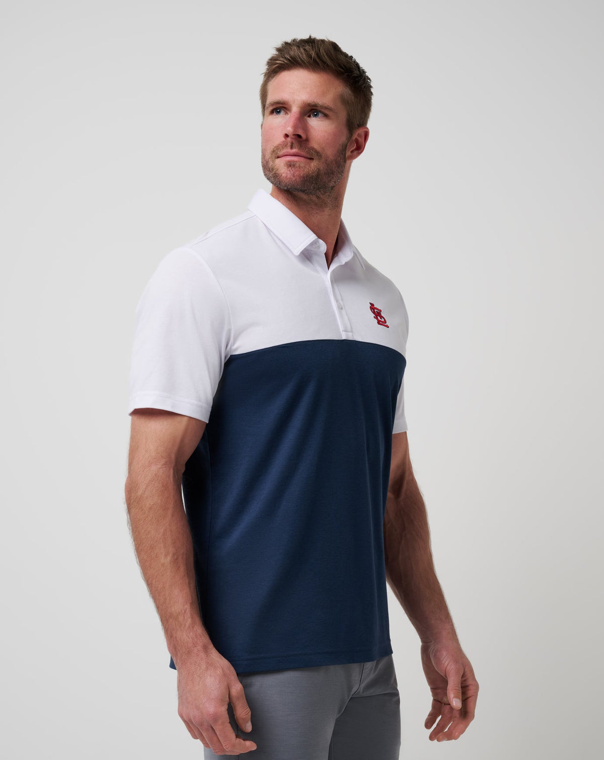 TravisMathew | St Louis Cardinals Home Run Leader Polo - White/Navy
