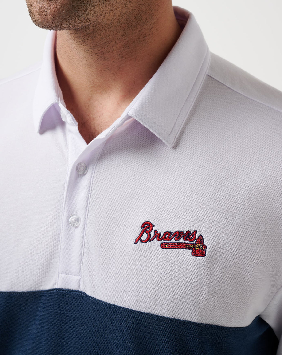 TravisMathew | Atlanta Braves Home Run Leader Polo - White/Navy