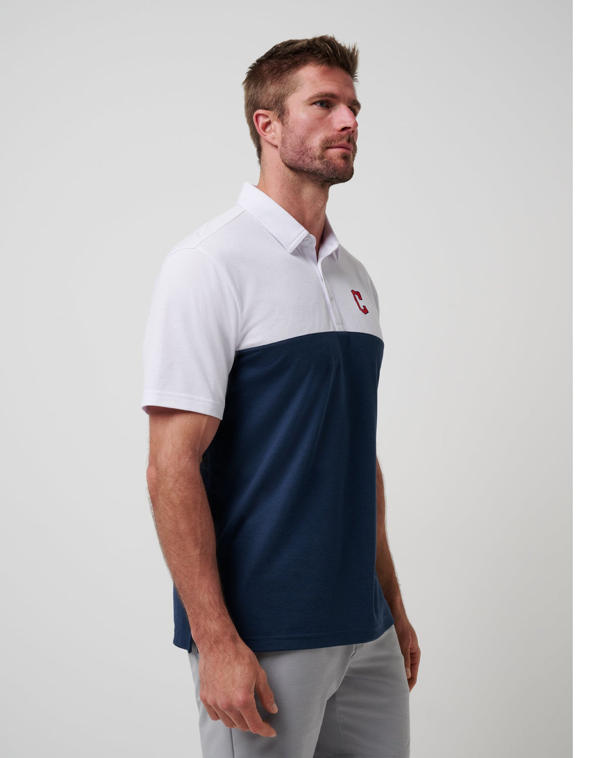 TravisMathew | Cleveland Guardians Home Run Leader Polo - White/Navy