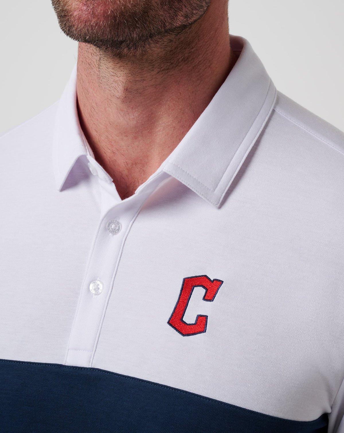 TravisMathew | Cleveland Guardians Home Run Leader Polo - White/Navy