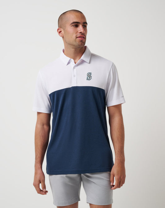 TravisMathew | Seattle Mariners Home Run Leader Polo - White/Navy