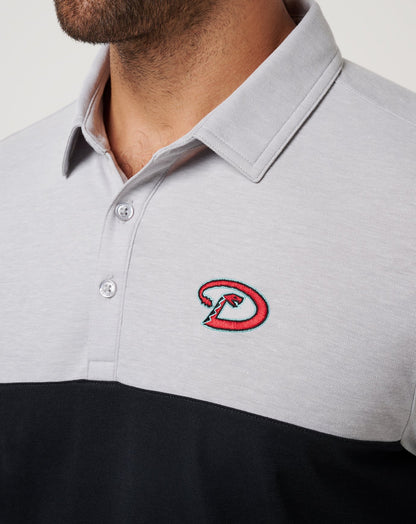TravisMathew | Arizona Diamondbacks Home Run Leader Polo - Heather Grey/Black