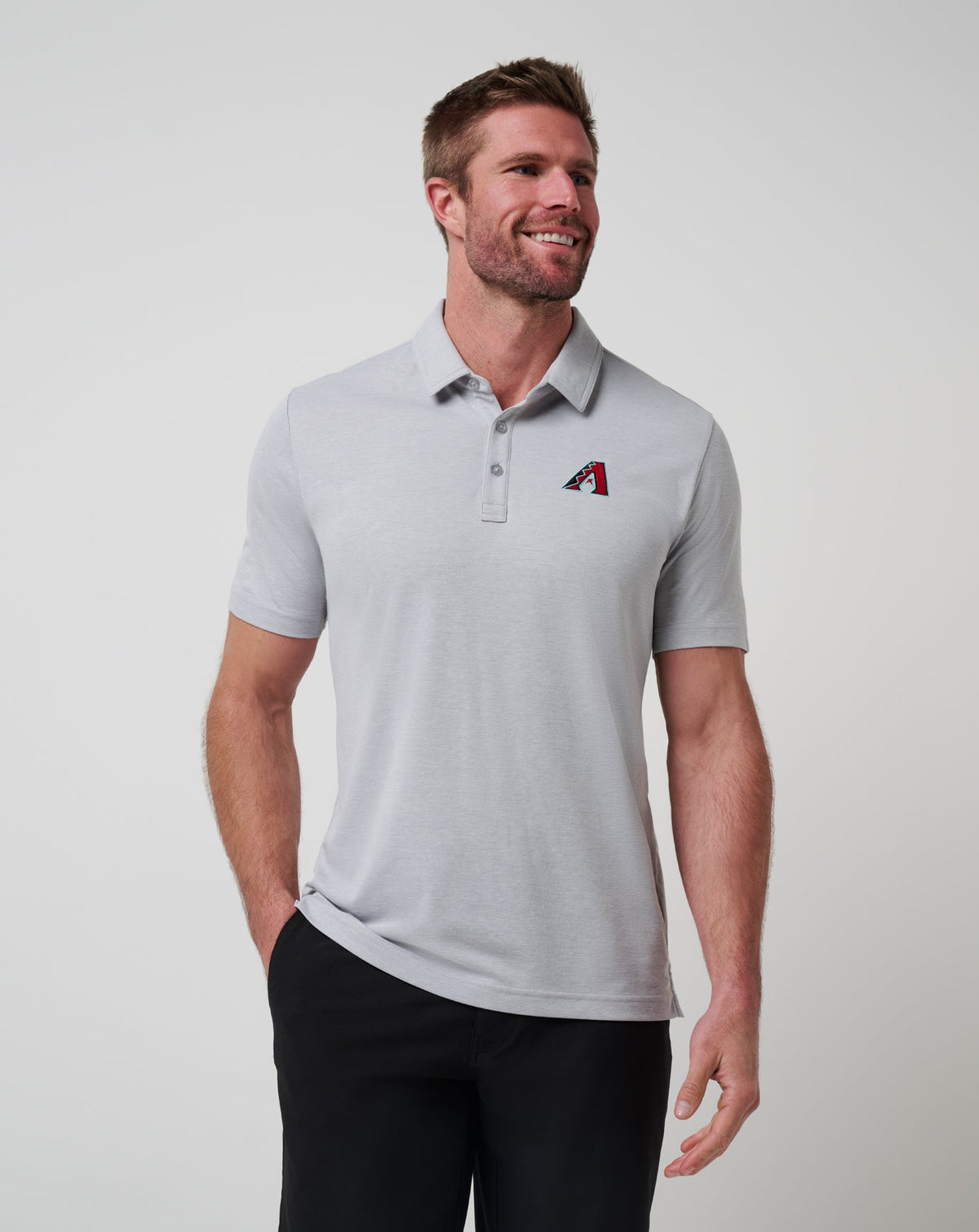 TravisMathew | Arizona Diamondbacks Playoff Pitch Polo - Heather Grey
