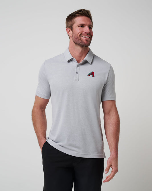 TravisMathew | Arizona Diamondbacks Playoff Pitch Polo - Heather Grey